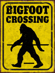 Big Foot Crossing Hanging Metal Sign 